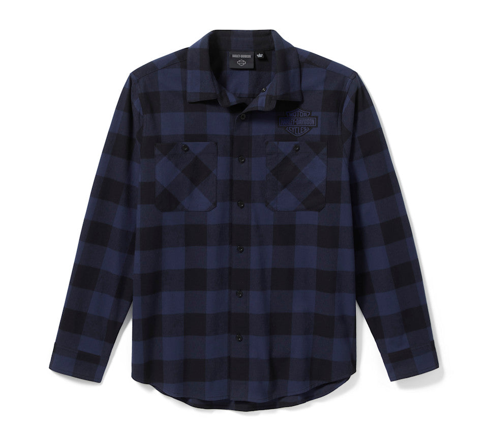 Harley Davidson Men’s Bar & Shield Buffalo Check Flannel Shirt