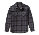 Harley Davidson Men's Racer Font Yarn Died Plaid Shirt