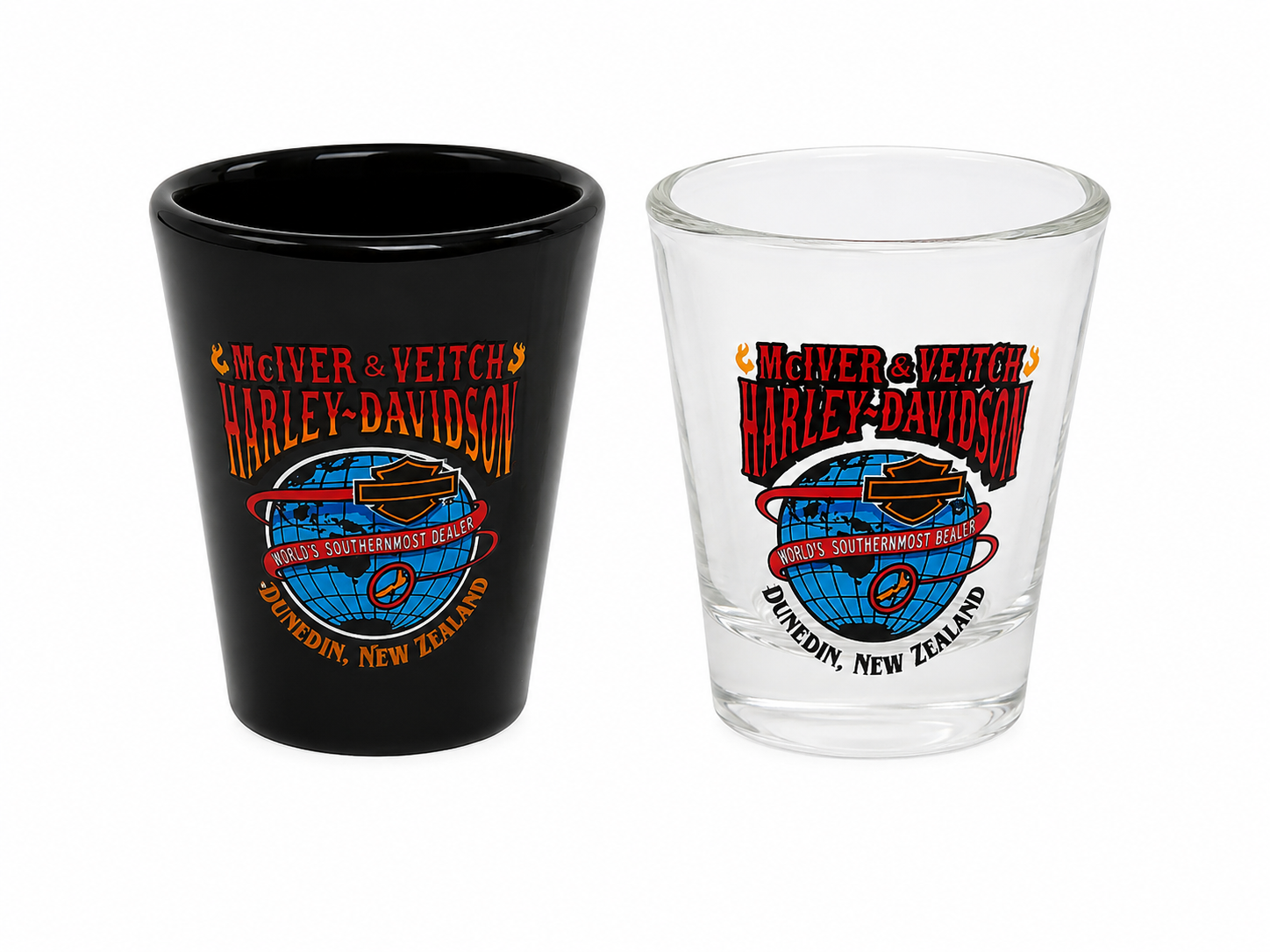 Mciver and Veitch Harley Davidson Shotglass