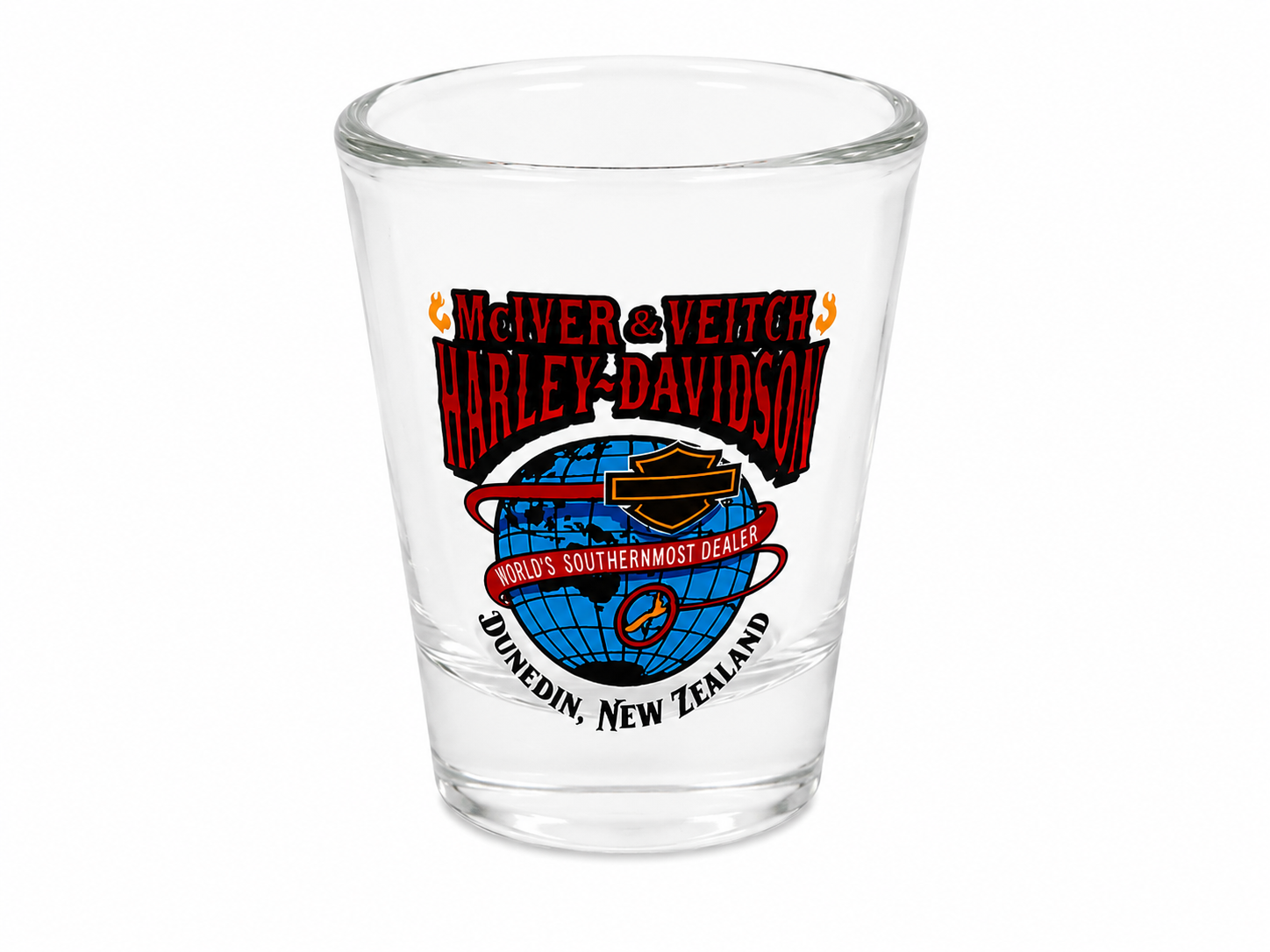 Mciver and Veitch Harley Davidson Shotglass