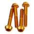 DRC ALUMINUM M6 TAPER BOLTS 35MM GOLD 4PCS
