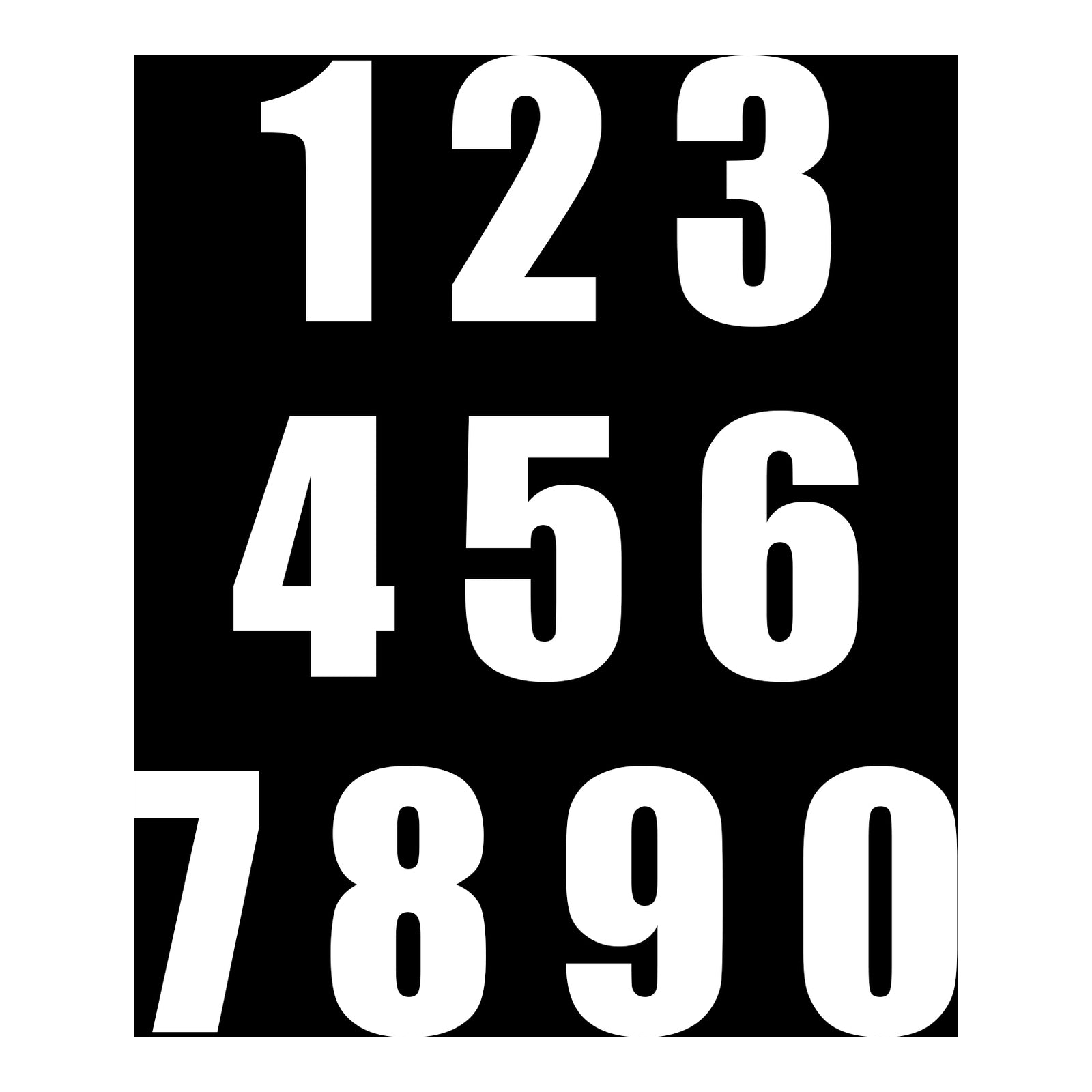 Whites Race Number - White #7 (10 Pack)