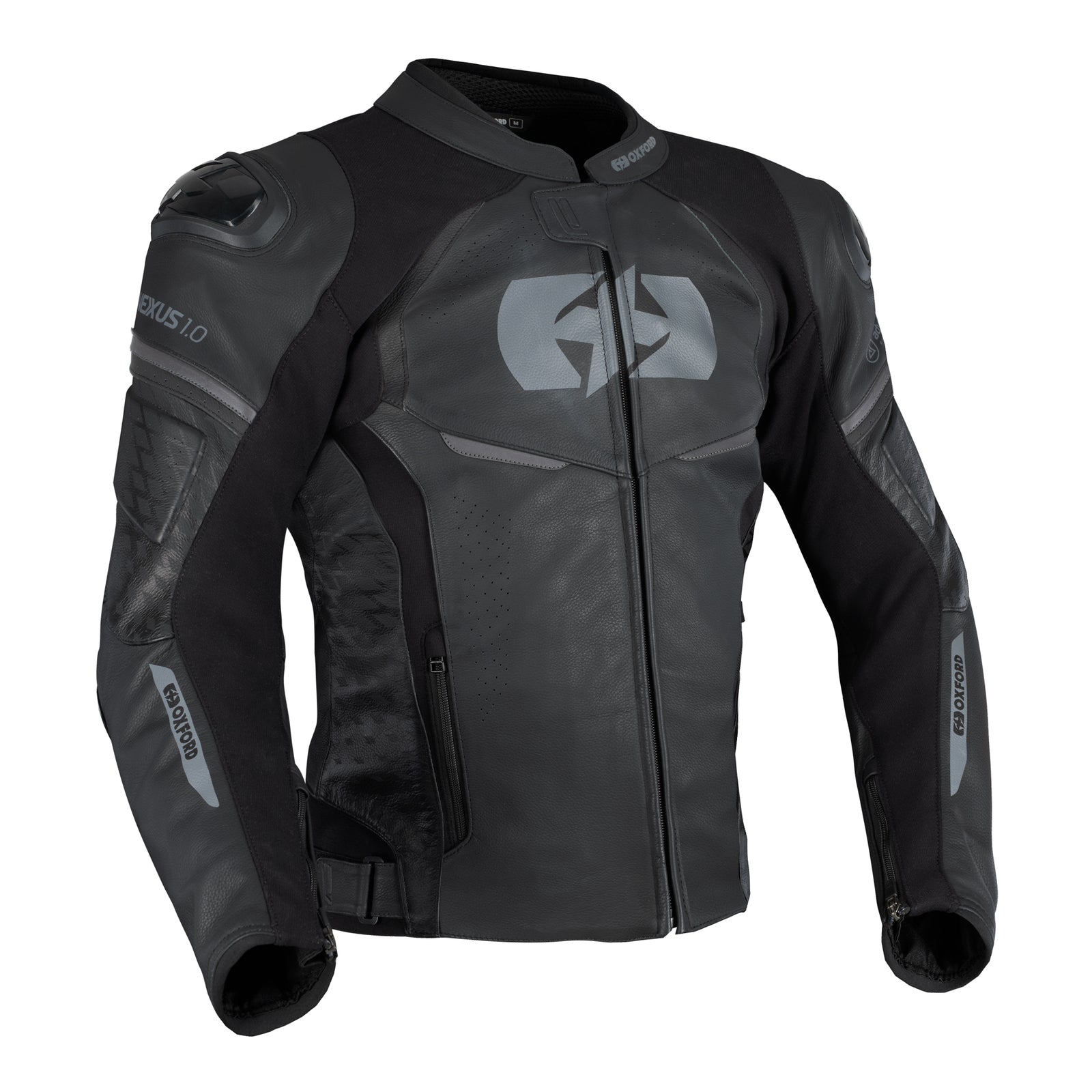 Oxford Nexus 1.0 Leather Men's Jacket - Stealth Black