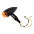 Whites LED Slimline Bullet Flasher Set Plain - Satin Black /Am