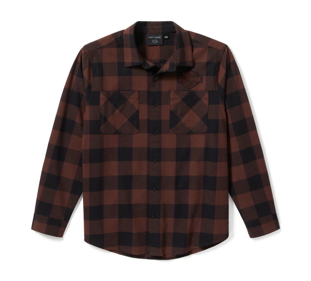 Harley Davidson Men’s Bar & Shield Buffalo Check Flannel Shirt