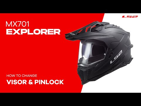 LS2 MX701 Explorer Carbon Frontier Helmet - Titanium / Red